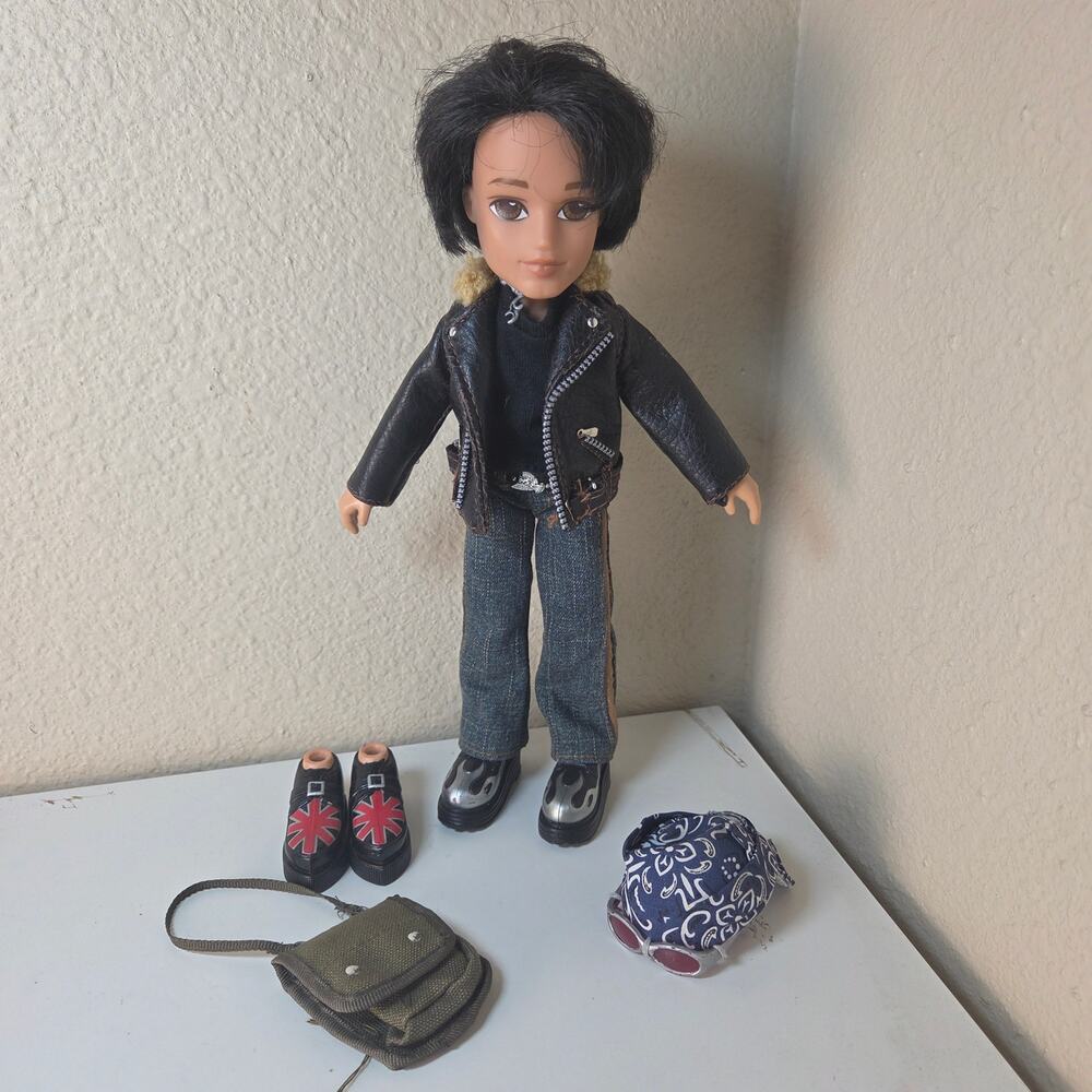 Vintage 2003 Bratz Boyz Motorcycle Cade Doll with Original Outfit/Accessories